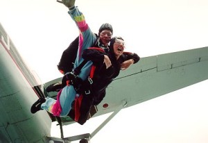 [Girlfriend jumps from perfectly good airplane.]